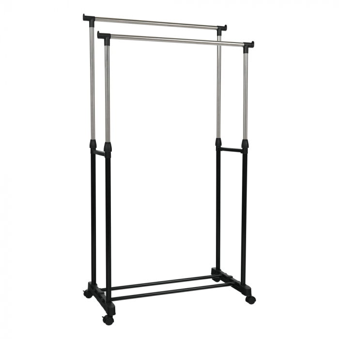 Cuier mobil, inox/plastic negru, OLIVER [4]