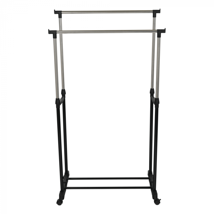Cuier mobil, inox/plastic negru, OLIVER [6]
