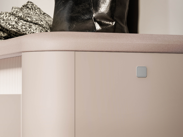 Cuier mobila hol cu pantofar bancuta casmir/tapitata bej,102 cm lungime x34 cm adancime x192 cm, panou tapitat/pal casmir si iluminare ambientala cu intrerupator,pal casmir/tapiterie bej, 10 agatator [7]