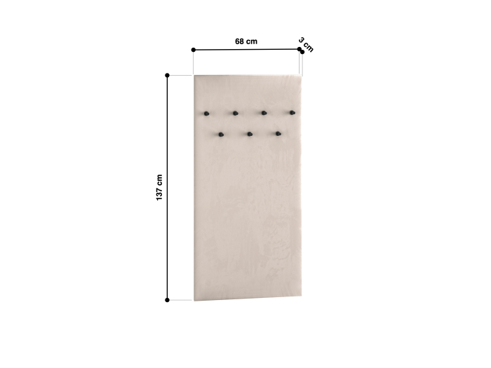 Cuier mobila hol cu pantofar bancuta casmir/tapitata bej,102 cm lungime x34 cm adancime x192 cm, panou tapitat/pal casmir si iluminare ambientala cu intrerupator,pal casmir/tapiterie bej, 10 agatator [9]