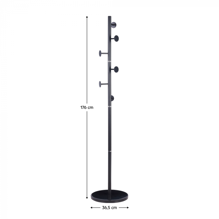 Cuier, negru, metal/marmură, TRITON [3]