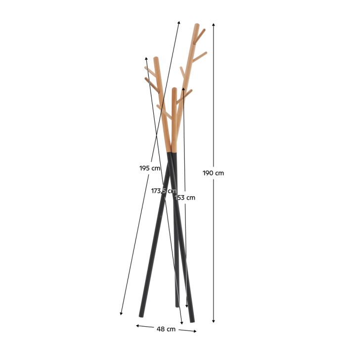 Cuier, negru/natural, ELVAR [4]