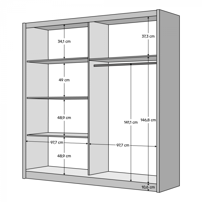 Dulap, 2D-200, neagră/stejar artisan, BAJADERO TYP 2 [6]