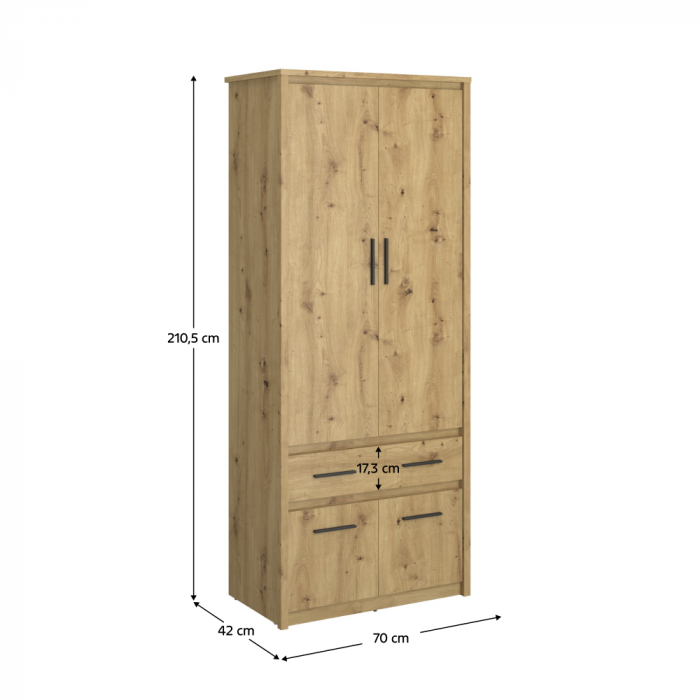 Dulap 4D1S/40, stejar Artisan, AIRON [5]