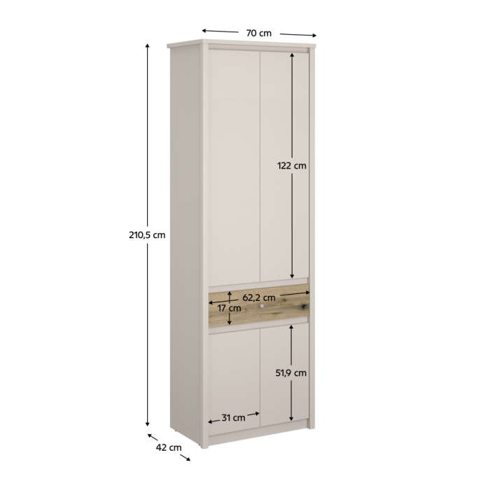 Dulap, caşmir/stejar evoke, KAROS 4D1S/70 [3]