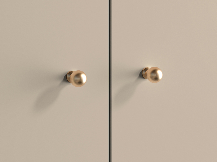 Dulap cu 2 usi, 190cmx 92 cm latime x 53 cm adancime, pal /mdf casmir cu caneluri gen riflaj la partea de jos, cu 2 rafturi si bara umerase, picioare metalice negre, butoni auriu [3]