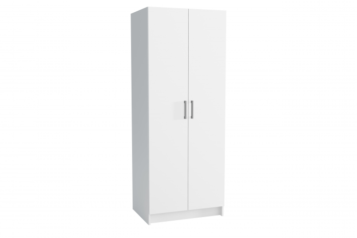 Dulap cu 2 usi, 6 rafturi si bara de umerase, alb, 192,5x75 cm lungime x54 cm adancime, pentru orice tip de incapere [3]