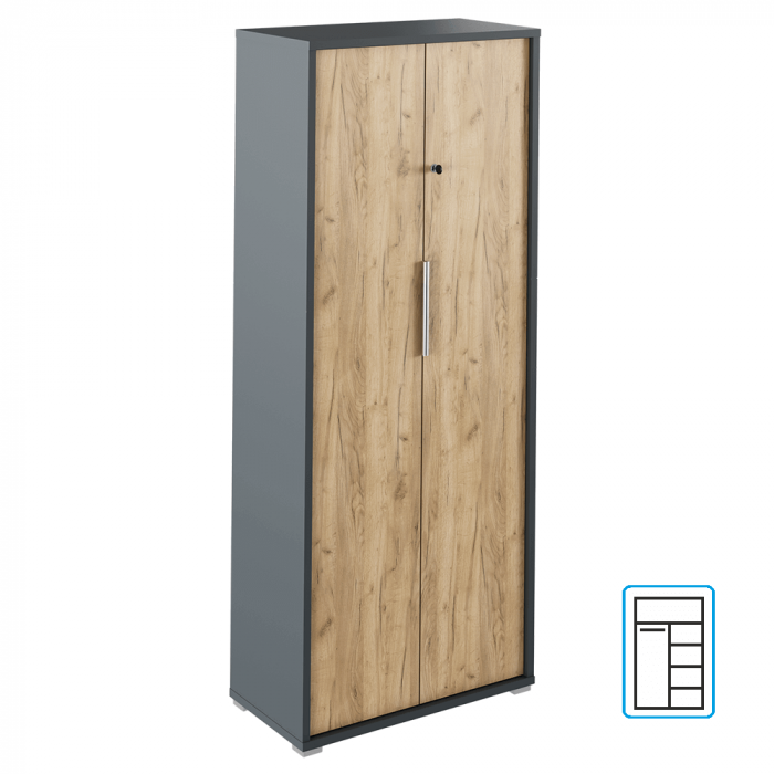 Dulap cu lacăt, grafit / stejar artizanal, RIOMA NEW  TYP 31 [4]