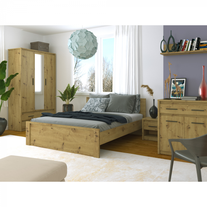 Dulap cu oglindă 3D4S, stejar Artisan, AIRON [2]