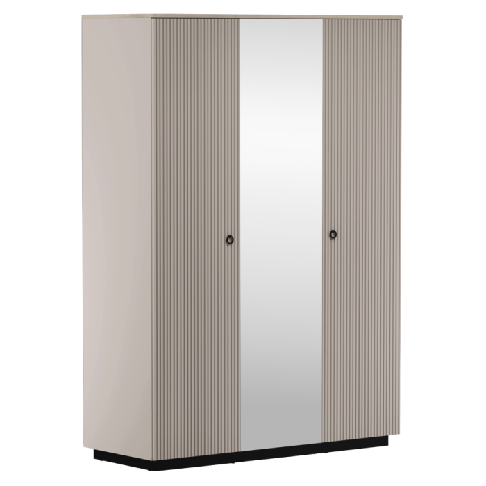 Dulap cu oglindă, gri-maroniu Taupe/stejar silverjack, DOMCA 3D [2]