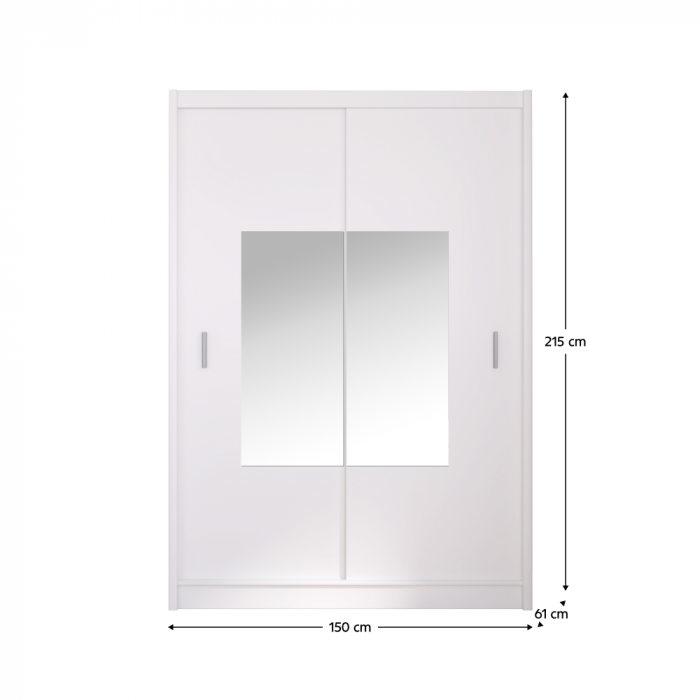 Dulap cu uşi glisante, alb, 150x215, MADRYT [3]
