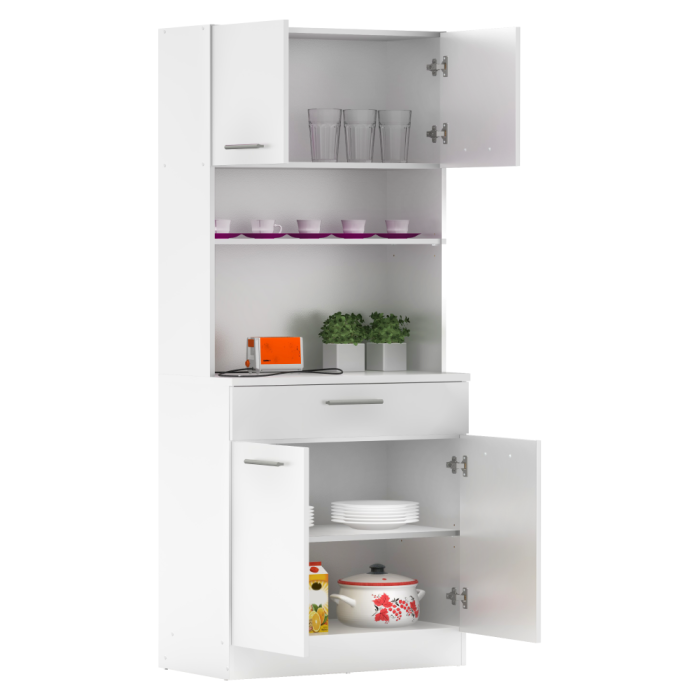 Dulap de bucătărie cu patru uşi, alb, DOMIS NEW [4]