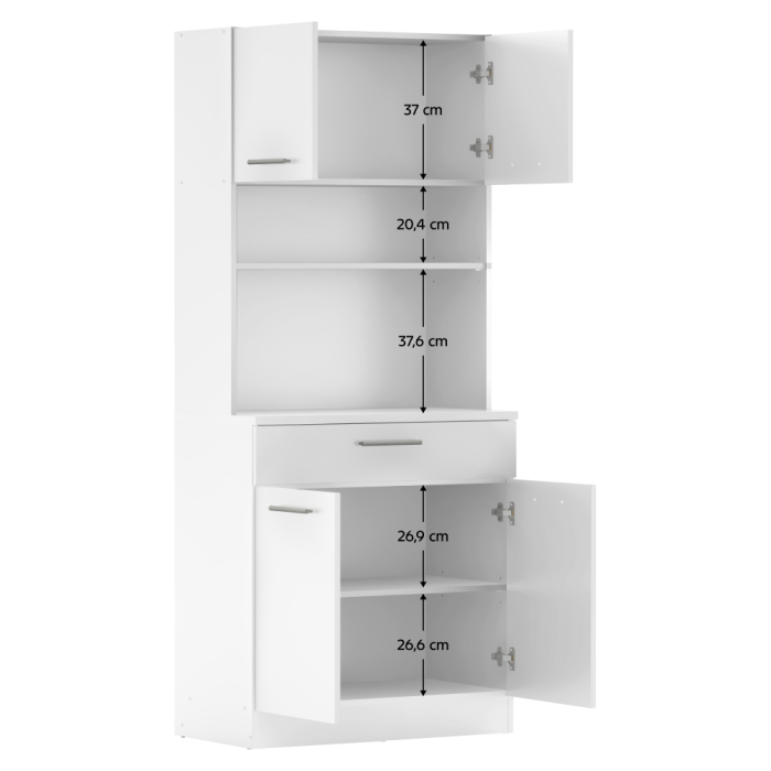 Dulap de bucătărie cu patru uşi, alb, DOMIS NEW [2]