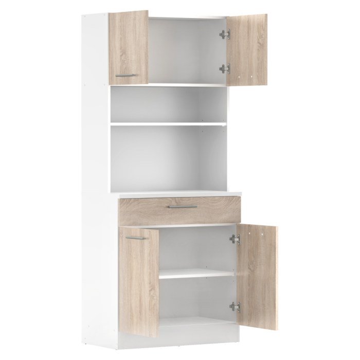 Dulap de bucătărie cu patru uşi, stejar alb/sonoma, DOMIS NEW [2]