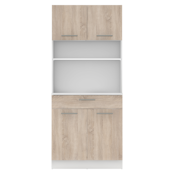 Dulap de bucătărie cu patru uşi, stejar alb/sonoma, DOMIS NEW [4]