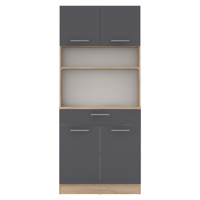 Dulap de bucătărie cu patru uşi, stejar artisan/grafit, DOMIS NEW [5]