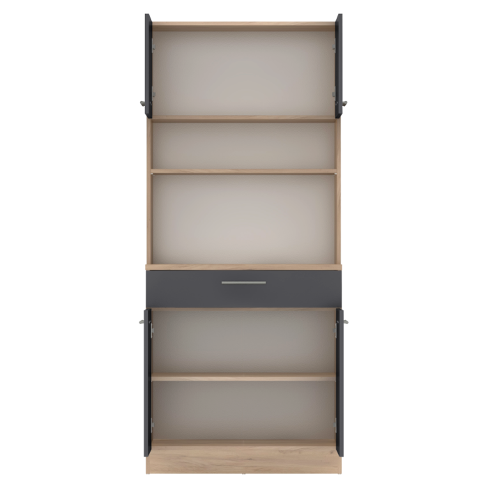 Dulap de bucătărie cu patru uşi, stejar artisan/grafit, DOMIS NEW [6]