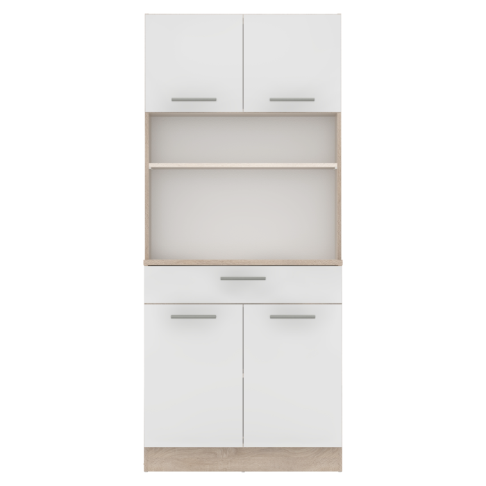 Dulap de bucătărie cu patru uşi, stejar sonoma/alb, DOMIS NEW [4]