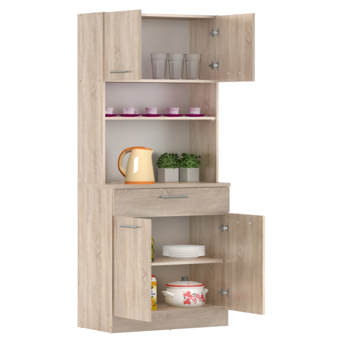 Dulap de bucătărie cu patru uşi, stejar sonoma, DOMIS NEW [3]