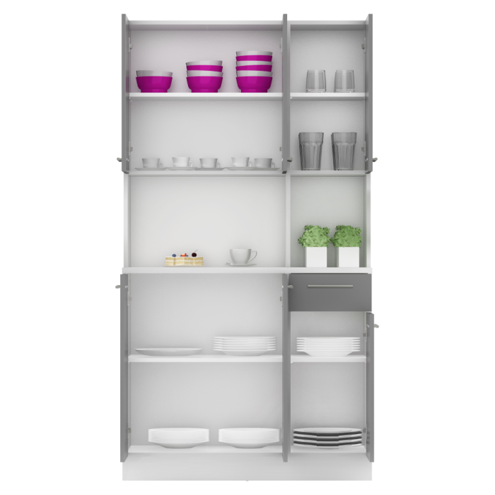 Dulap de bucătărie cu şase uşi, alb/grafit, PELION NEW [6]