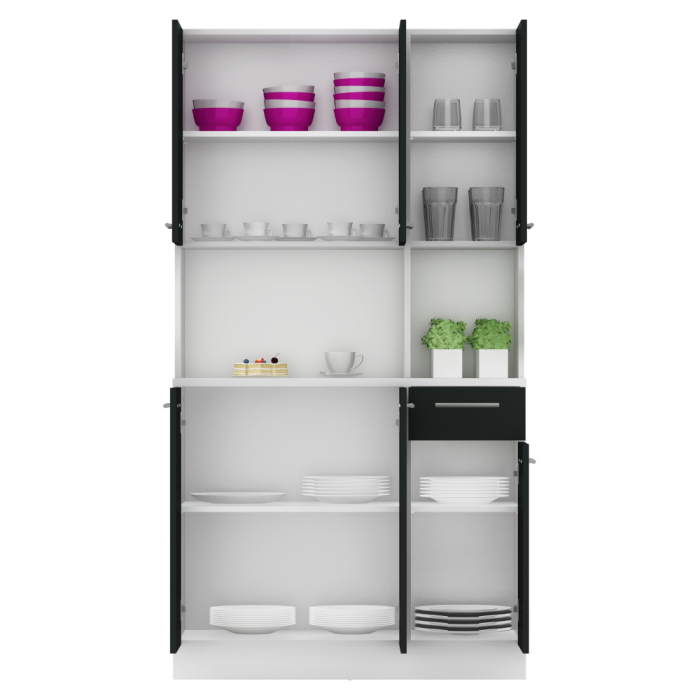 Dulap de bucătărie cu şase uşi, alb/negru, PELION NEW [6]
