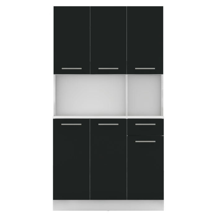 Dulap de bucătărie cu şase uşi, alb/negru, PELION NEW [4]