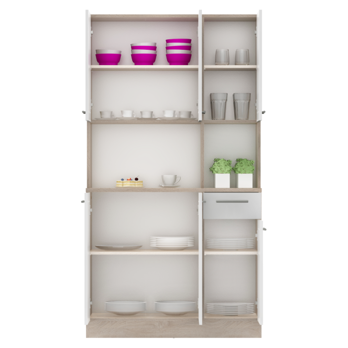 Dulap de bucătărie cu şase uşi, stejar sonoma/alb, PELION NEW [6]