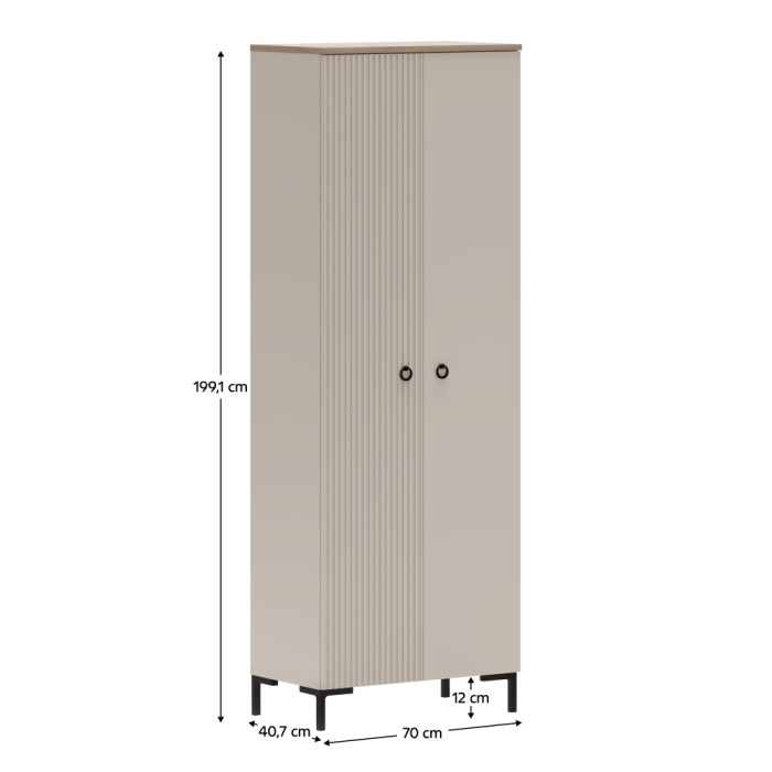 Dulap, gri-maroniu Taupe/stejar silverjack, DOMCA 2D [5]