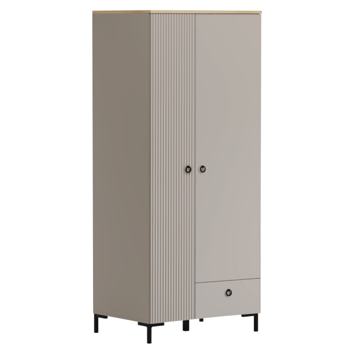 Dulap, gri-maroniu Taupe/stejar silverjack, DOMCA 2D1S [2]