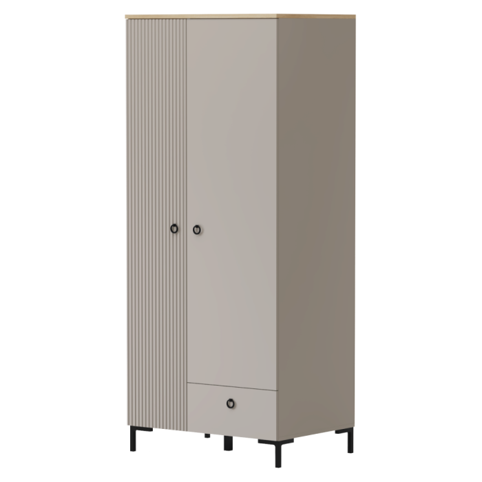 Dulap, gri-maroniu Taupe/stejar silverjack, DOMCA 2D1S [3]