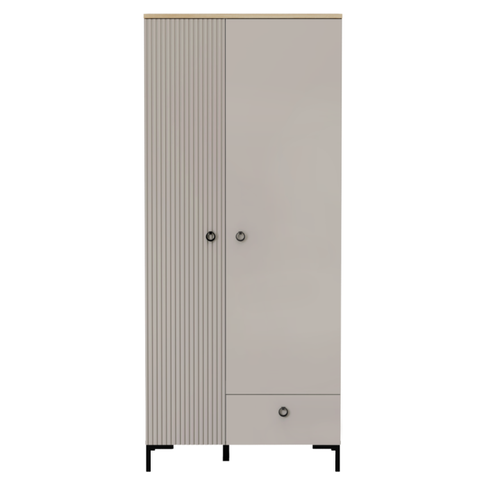 Dulap, gri-maroniu Taupe/stejar silverjack, DOMCA 2D1S [4]