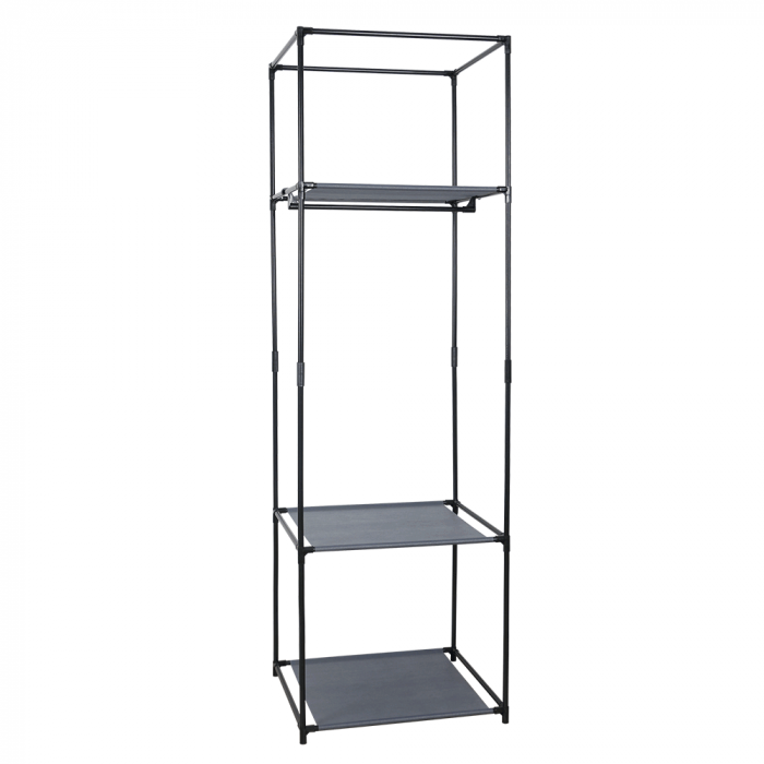 Dulap, metal / ţesătură, negru, ALBUS [4]