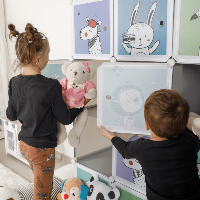 Dulap modular pentru copii, gri / model pentru copii, HAKON [9]