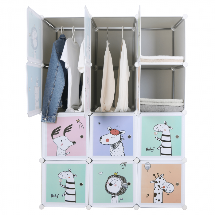 Dulap modular pentru copii, gri / model pentru copii, HAKON [17]