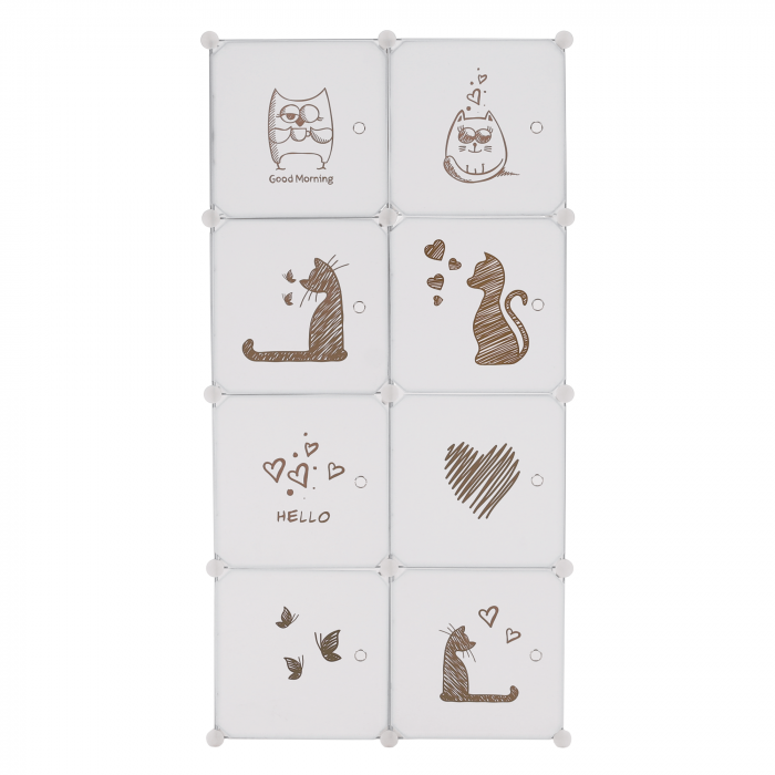 Dulap modular pentru copii, model alb / maro, KIRBY [9]