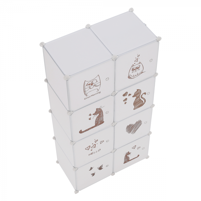 Dulap modular pentru copii, model alb / maro, KIRBY [13]
