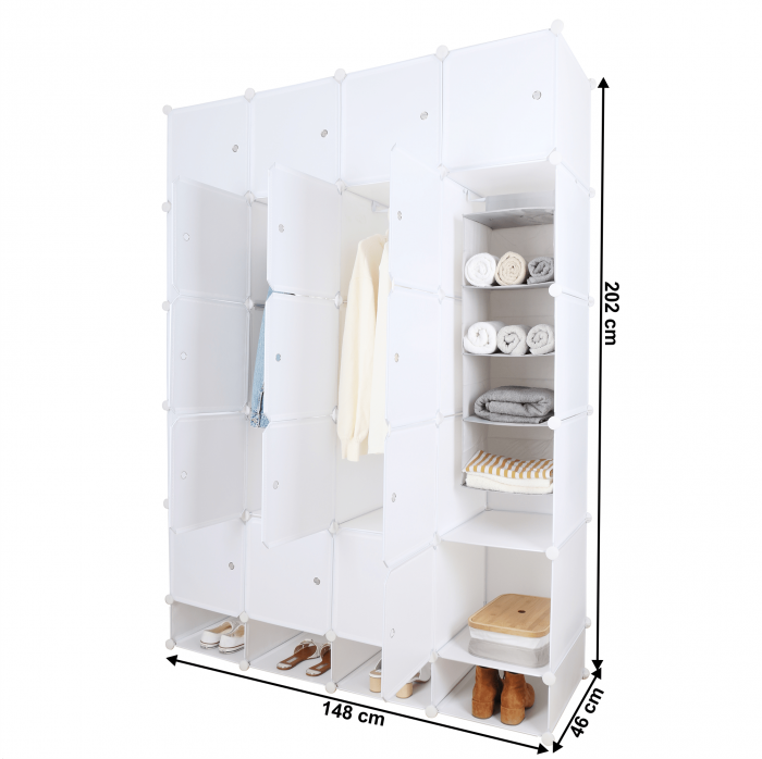 Dulap multifuncţional modular, alb, ZAFOD [8]