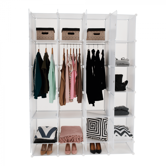 Dulap multifuncţional modular, alb, ZAFOD [19]