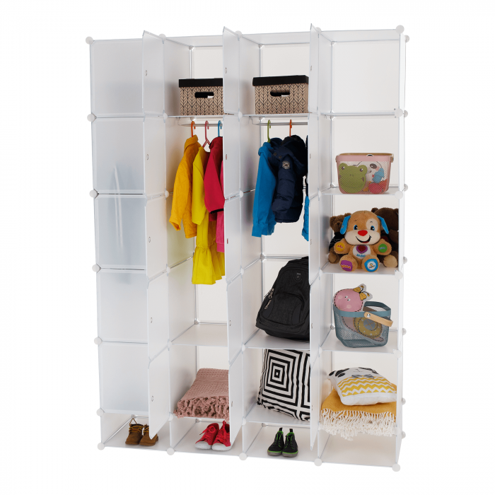 Dulap multifuncţional modular, alb, ZAFOD [21]