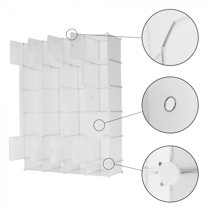 Dulap multifuncţional modular, alb, ZAFOD [22]