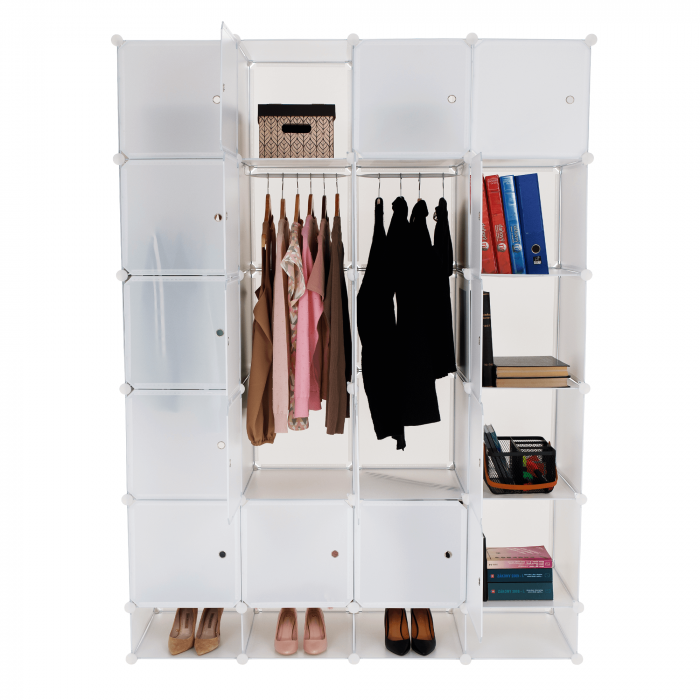 Dulap multifuncţional modular, alb, ZAFOD [20]