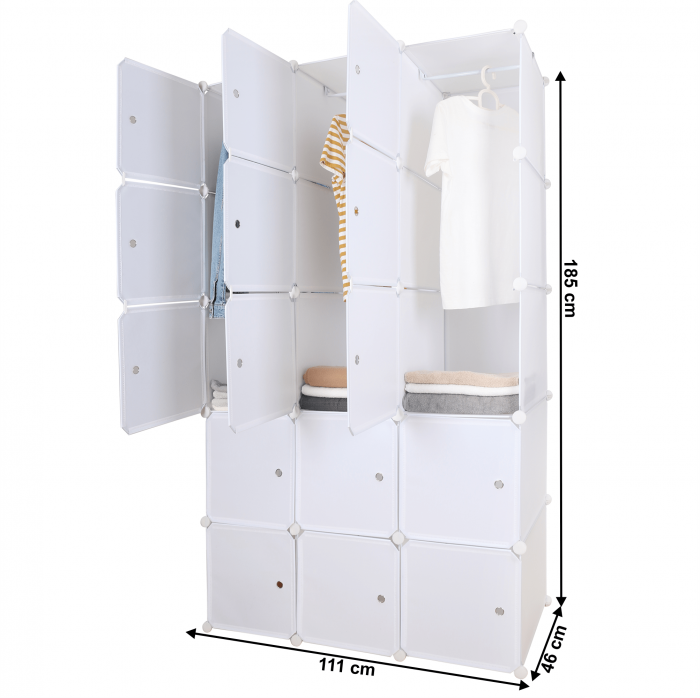 Dulap multifuncţional modular, alb, ZALVO [23]