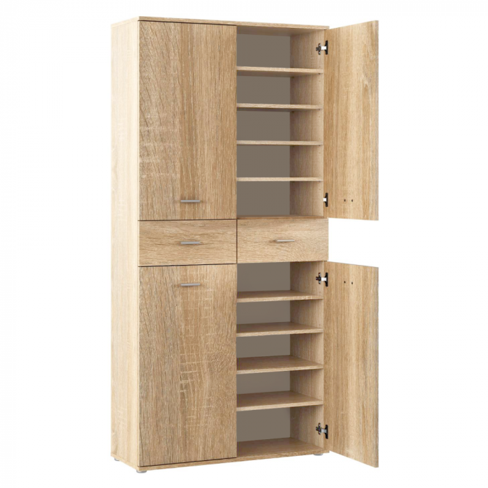 Dulap pantofar spatios , cu 10 rafturi si 2 sertare , stejar sonoma, 90 cm lungime x 35 cm adancime x 191 cm inaltime, incap peste 25 -28 perechi incaltaminte aproximativ [2]