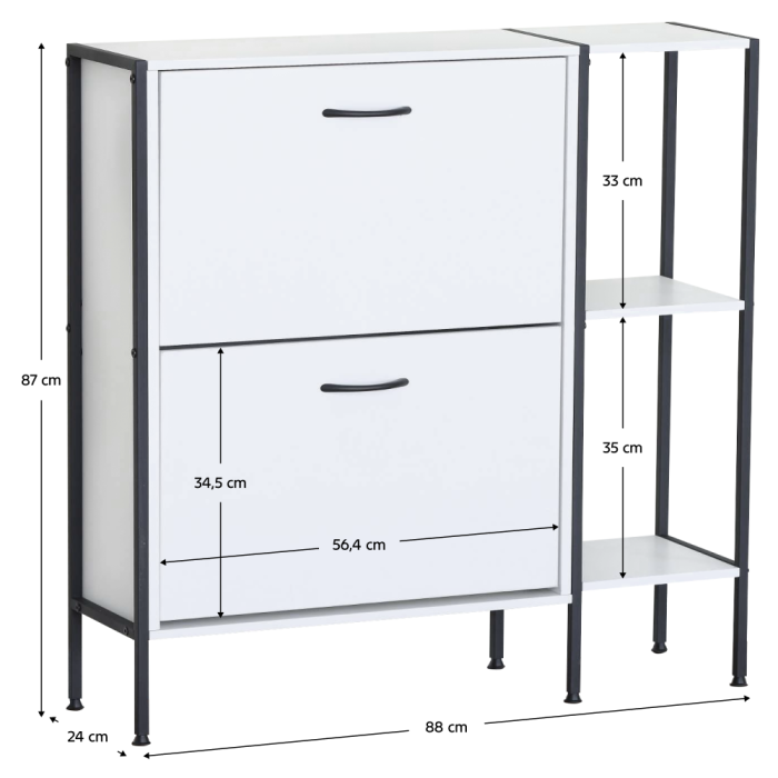 Dulap pantofi, alb, SOVIO [7]