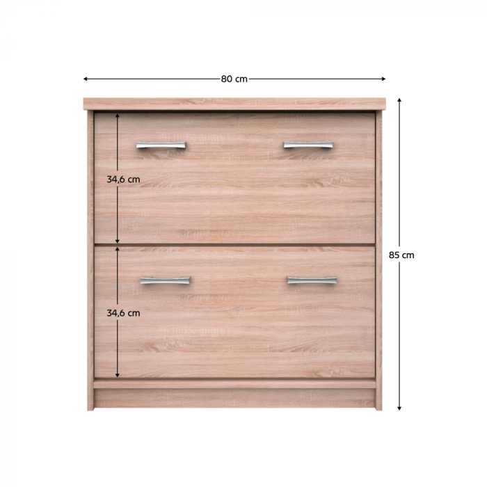 Dulap pentru pantofi 2K, stejar Sonoma, TOPTY TIP 25 [2]