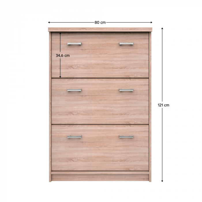 Dulap pentru pantofi 3K, stejar Sonoma, TOPTY TIP 24 [3]