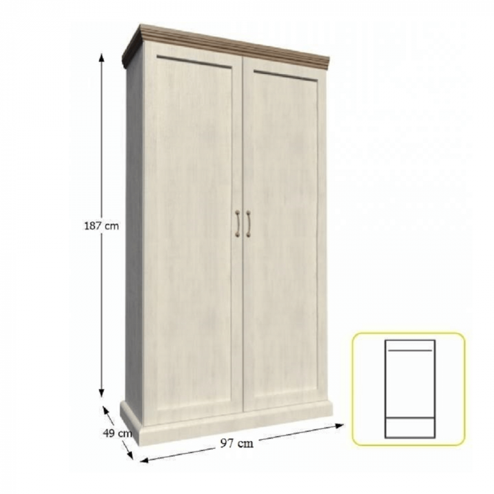 Dulap, pin nordic/stejar sălbatic, ROYAL S2D [3]