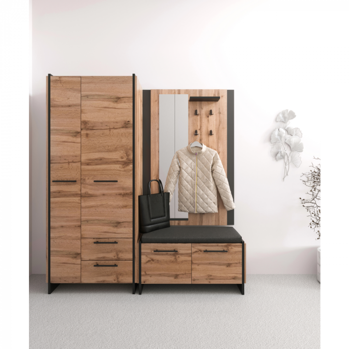 Dulap, stejar wotan/negru, AMONI 2D2S/45 [5]