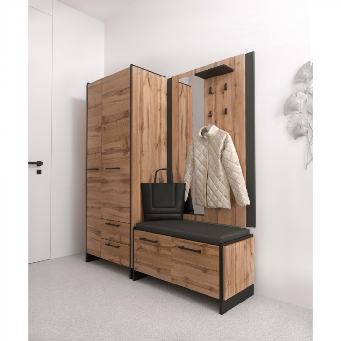 Dulap, stejar wotan/negru, AMONI 2D2S/45 [2]
