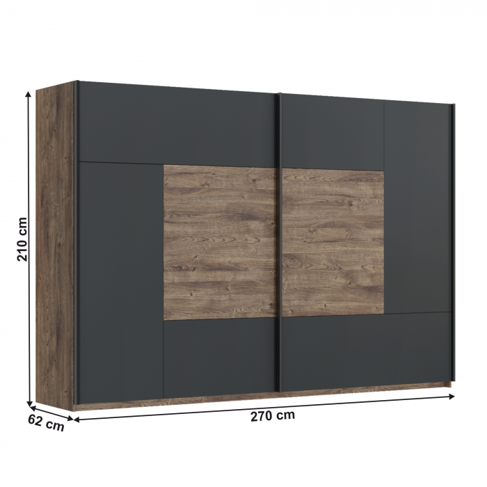 Dulap suspendat, stejar ribeck/grafit închis, ARMENY 8XX3AT02 [3]